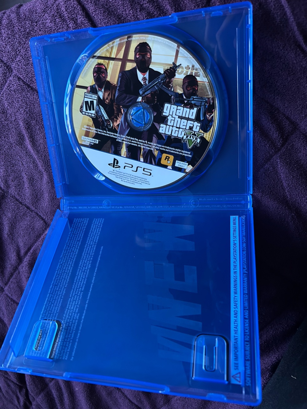 Grand Theft Auto V (GTA V) PS5 Game Disc - Blue Case